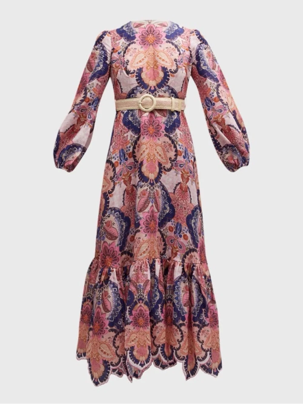Zimmermann Laurel Long-sleeve Embroidered Midi Dress - Picture 2 of 9